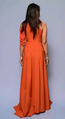 Women Fit and Flare Maroon Dress
- Burning Orange, S