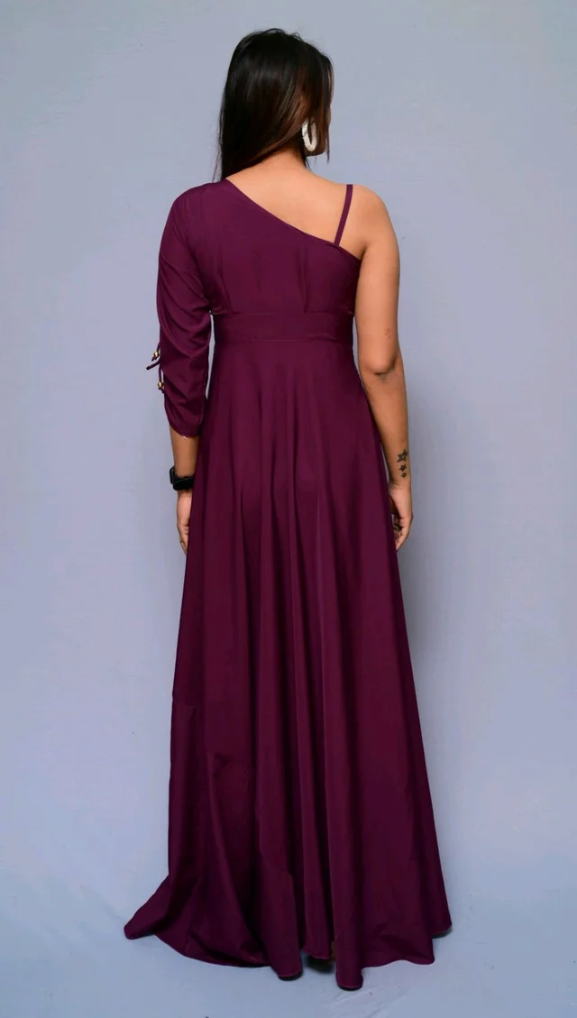 Women Fit and Flare Maroon Dress
- Wine, XL