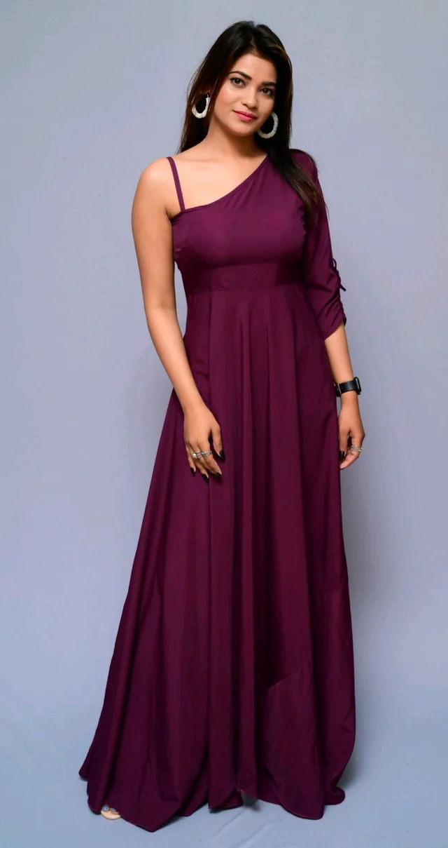 Women Fit and Flare Maroon Dress
- Wine, 5XL