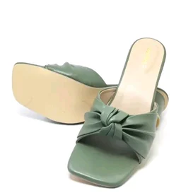 Block Heel Slipper For Women And Girl - Battleship Gray, 3