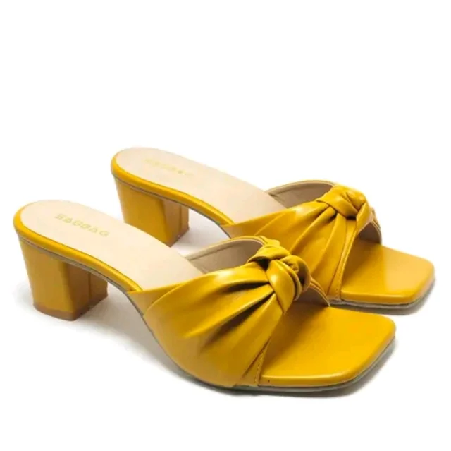 Block Heel Slipper For Women And Girl - Buddha Gold, 4
