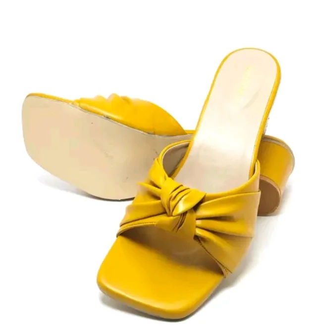 Block Heel Slipper For Women And Girl - Buddha Gold, 8