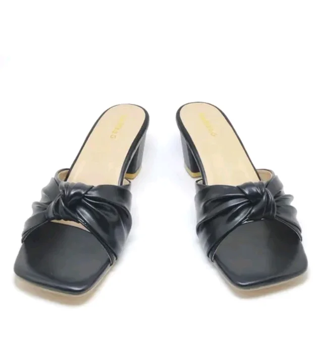 Block Heel Slipper For Women And Girl - Black, 8