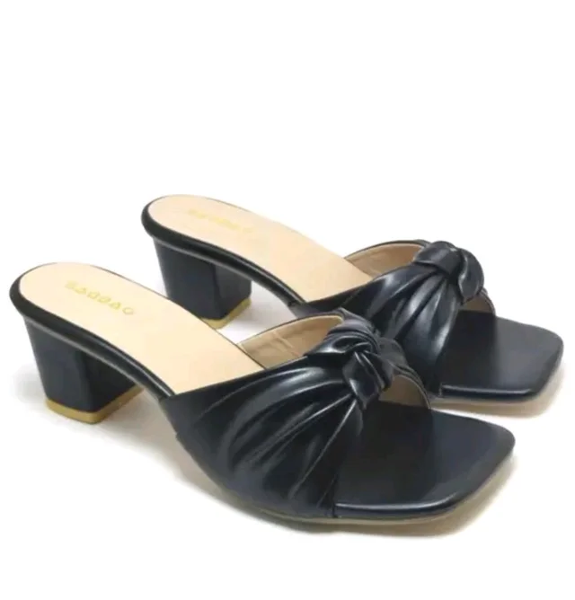 Block Heel Slipper For Women And Girl - Black, 8