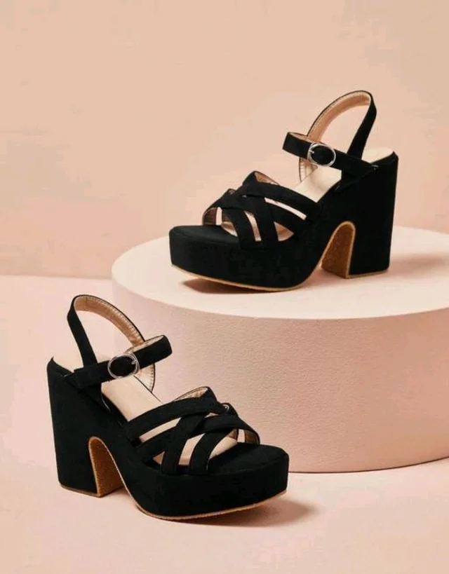 LATEST WOMEN HEEL - Black, 8