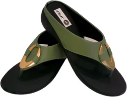Women's Fashion Sandal Faux Leather, Comfortable & Stylish Wedges Ideal for Casual & Formal Occasions (Green, 5) - Verdigris, 6