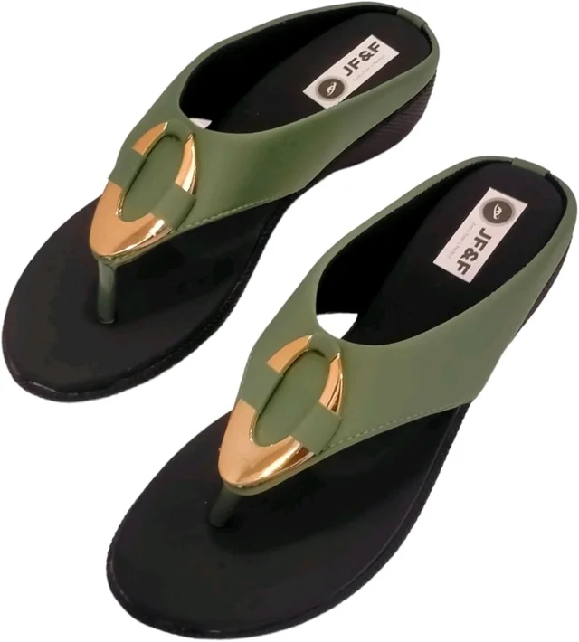 Women's Fashion Sandal Faux Leather, Comfortable & Stylish Wedges Ideal for Casual & Formal Occasions (Green, 5) - Verdigris, 9
