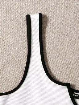 Women's Casual Notch Neck Ribbed Knit Slim Fit Crop Tank Top
- White, XL