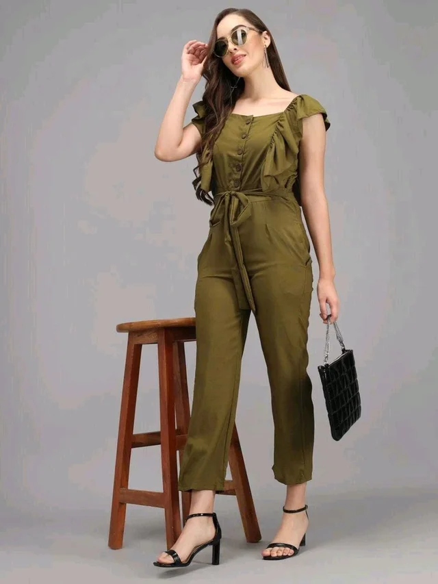 Solid women jumpsuit. - Shingle Fawn, L