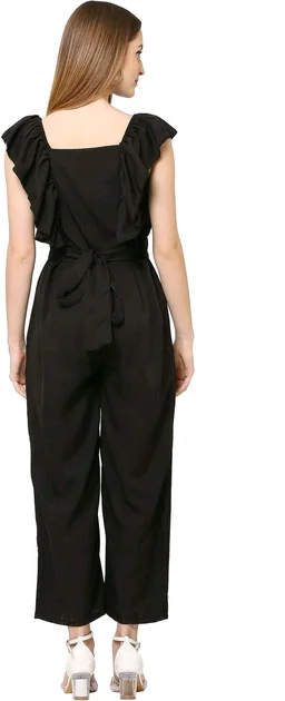 Solid women jumpsuit. - Black, M