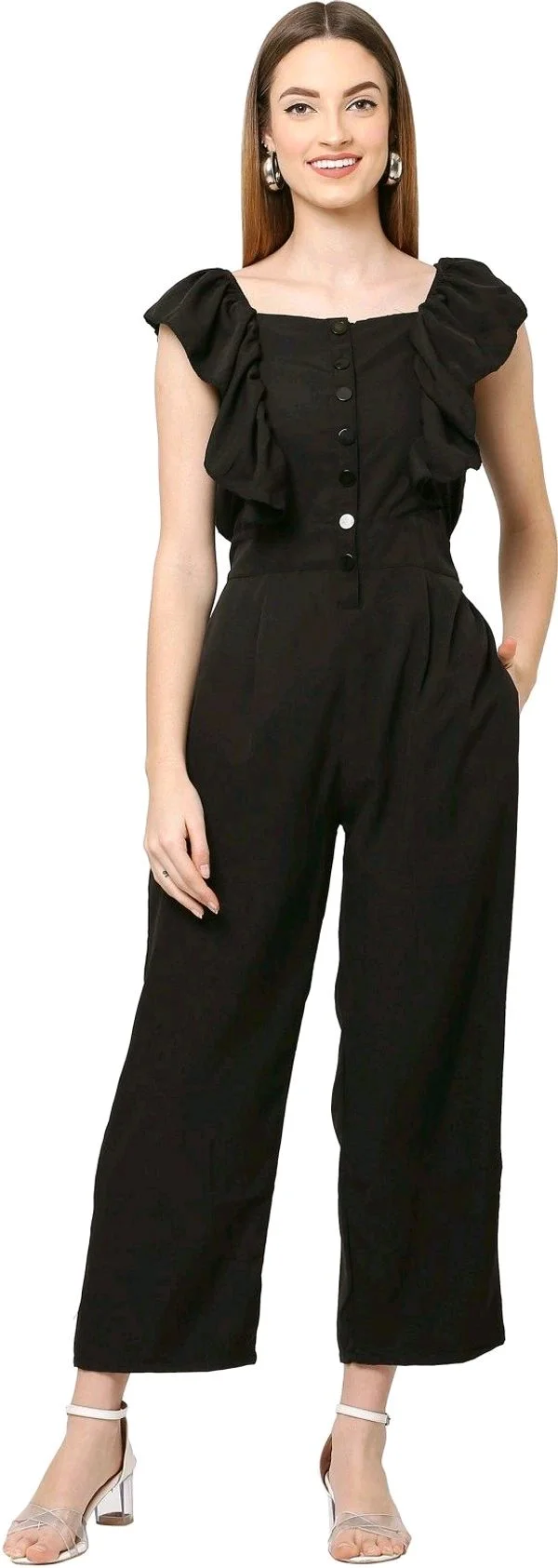 Solid women jumpsuit. - Black, XL