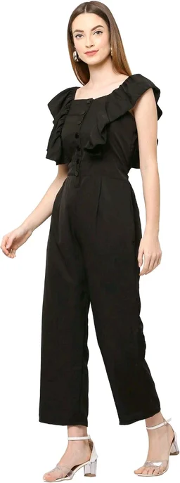 Solid women jumpsuit. - Black, XL