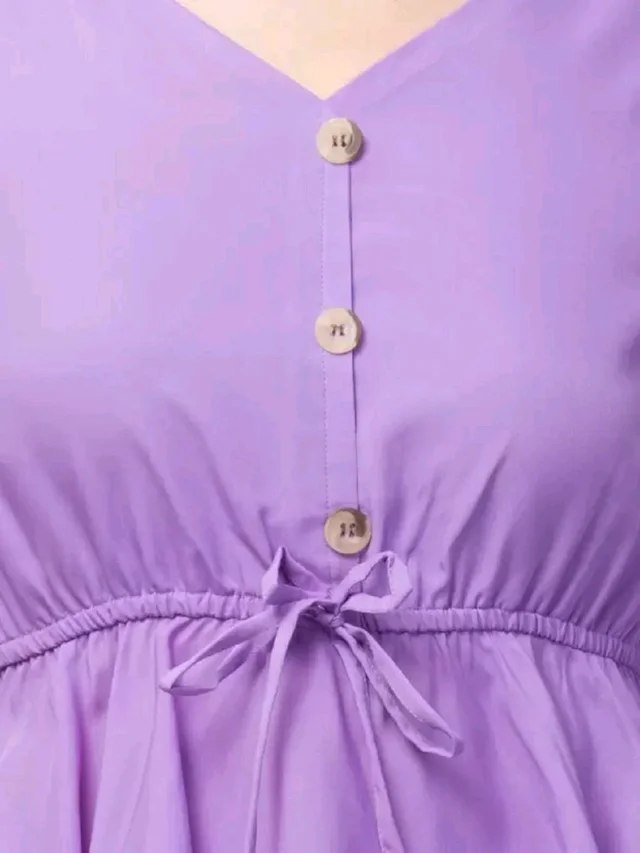 Women Crepe Crop Top Palazzo Set - Heliotrope, S