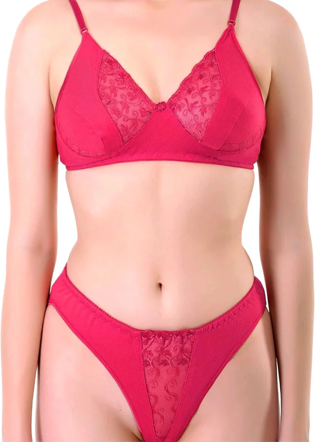 Bra & Panty Set Self Design Multicolor Lingerie Set - 32B
