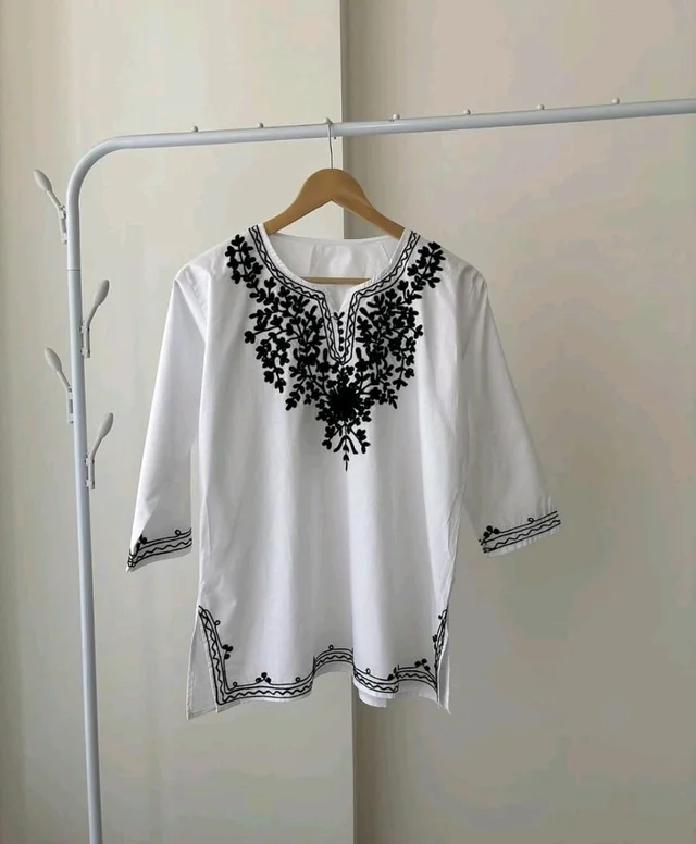 Pinkberry Short Kurta for Women – Chikankari Embroidered Ladies Kurti, Stylish Girls Top, Half Kurtas, Tunic Design Woman Kurtis White
- White, L