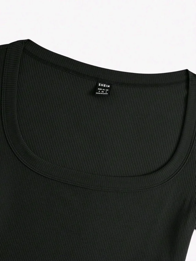 Women's Tops Sexy Tops for Women Shirts Women's Scoop Neck Crop Tee Women's Dress(Hot Pink,X-Small) - Black, L