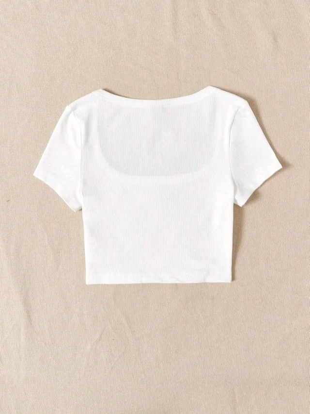 Women's Tops Sexy Tops for Women Shirts Women's Scoop Neck Crop Tee Women's Dress(Hot Pink,X-Small) - White, XXL