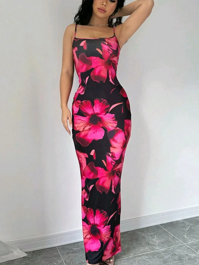 Women Bodycon Multicolor Maxi/Full Length
Dress - Multicolor, XL
