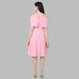 Women A-line Pink Above. Knee/Mid Thigh Length Dress
- Pink Lace, S