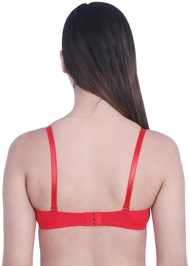 Women T-Shirt Lightly Padded Bra (Red)
- Red, 30A