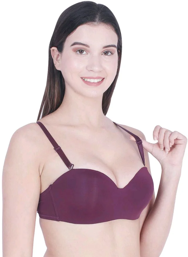 Women T-Shirt Lightly Padded Bra (Red)
- purple, 30A