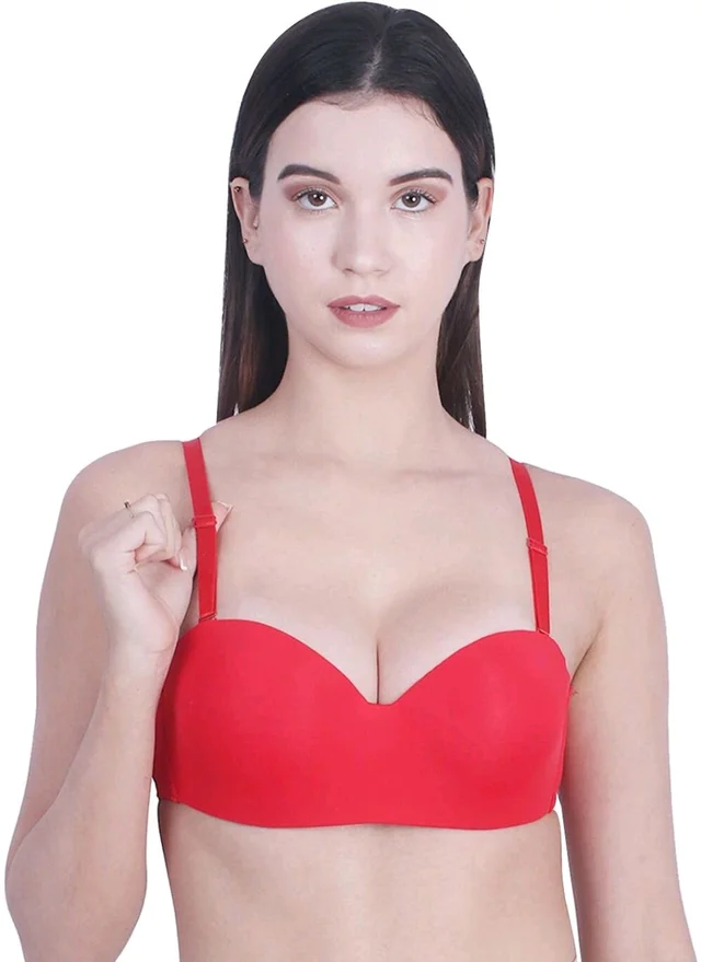 Women T-Shirt Lightly Padded Bra (Red)
- Red, 34A