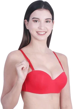 Women T-Shirt Lightly Padded Bra (Red)
- Red, 30B