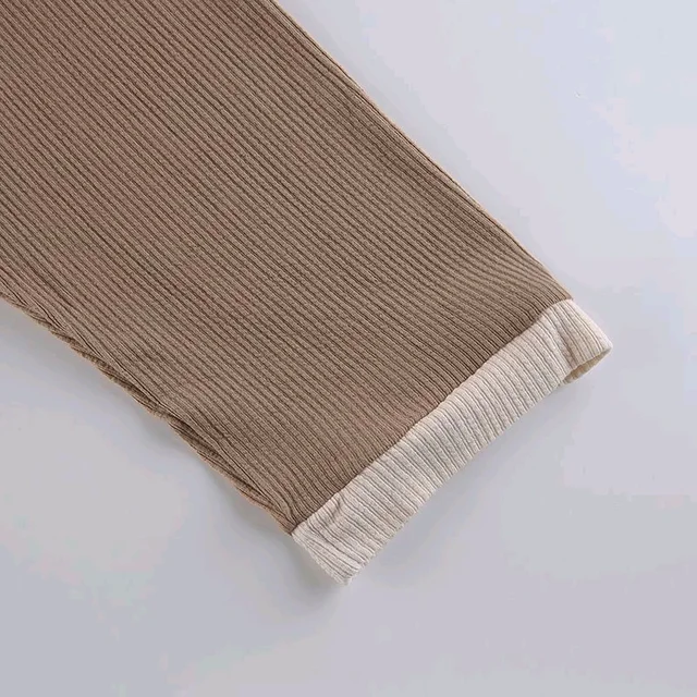 Korean Style T-shirt With Collar Style Cotton Blend Crop Top - Sand Dune, L