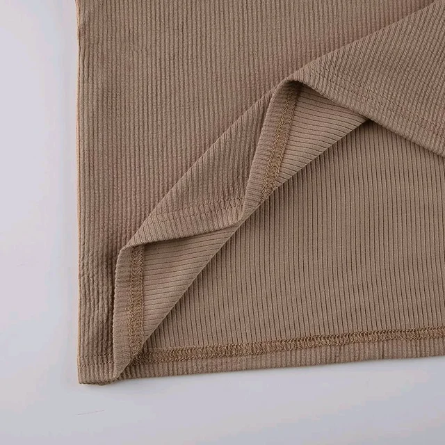 Korean Style T-shirt With Collar Style Cotton Blend Crop Top - Sand Dune, M