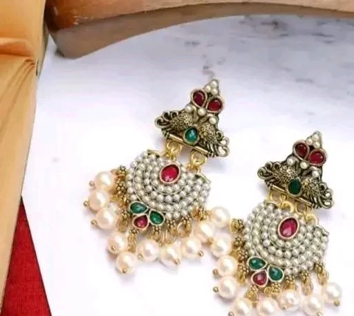 Antique Designer Oxidized Rajwadi Jhumka Earrings for beautiful girls & women (Combo Of 2 Pc) - Muddy Waters, Free Size