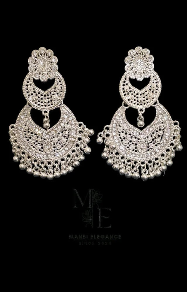 JHUMKA EARRING Alloy Jhumki Earring, Chandbali Earring, Huggie Earring, Tassel Earring
- White, Free Size