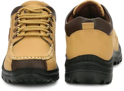 Outdoor Climber Stylish Lace Up Hiking & Trekking Shoes Boots For Men (Beige, 7) - Beige, IND-10