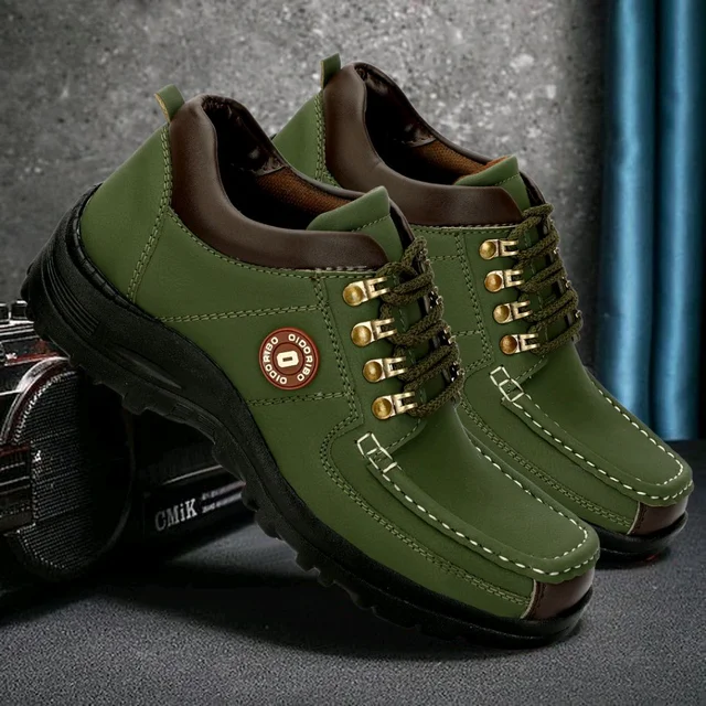 Outdoor Climber Stylish Lace Up Hiking & Trekking Shoes Boots For Men (Beige, 7) - Ovlie, IND-6