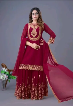 Amazing Yellow Color Faux Georgette With Embroidery Sequence Thread Work Salwar Suit
- Siren, L
