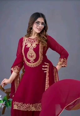 Amazing Yellow Color Faux Georgette With Embroidery Sequence Thread Work Salwar Suit
- Siren, L