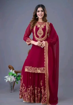 Amazing Yellow Color Faux Georgette With Embroidery Sequence Thread Work Salwar Suit
- Siren, L