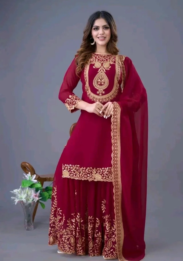 Amazing Yellow Color Faux Georgette With Embroidery Sequence Thread Work Salwar Suit
- Siren, XL
