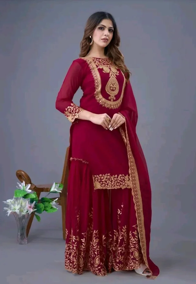 Amazing Yellow Color Faux Georgette With Embroidery Sequence Thread Work Salwar Suit
- Siren, XL