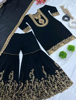 Amazing Yellow Color Faux Georgette With Embroidery Sequence Thread Work Salwar Suit
- Black, XXL