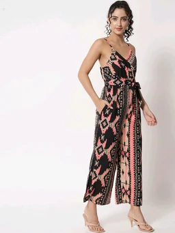 Striped Women Jumpsuit - Black, S