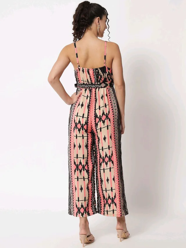 Striped Women Jumpsuit - Black, L