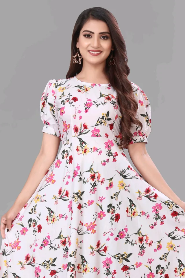 Women A-line Multicolor Maxi/Full Length Dress
- Snuff, L