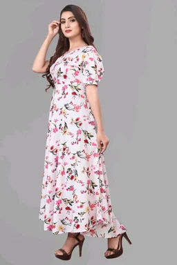 Women A-line Multicolor Maxi/Full Length Dress
- Snuff, S