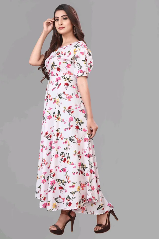 Women A-line Multicolor Maxi/Full Length Dress
- Snuff, XL