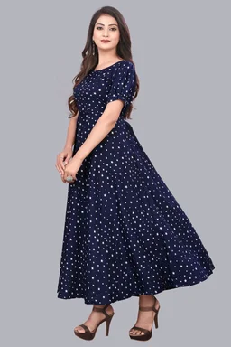 Women A-line Multicolor Maxi/Full Length Dress
- Ebony Clay, 2XL