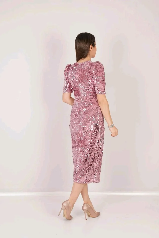 Partywear Bodycon Pink Dress
- pink, XXL