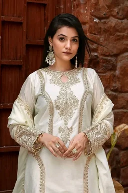 Heavy Chinon Silk kurti Eith Embroidered salwar And Dupatta Set
- Athens Gray, L
