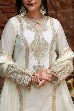 Heavy Chinon Silk kurti Eith Embroidered salwar And Dupatta Set
- Athens Gray, S