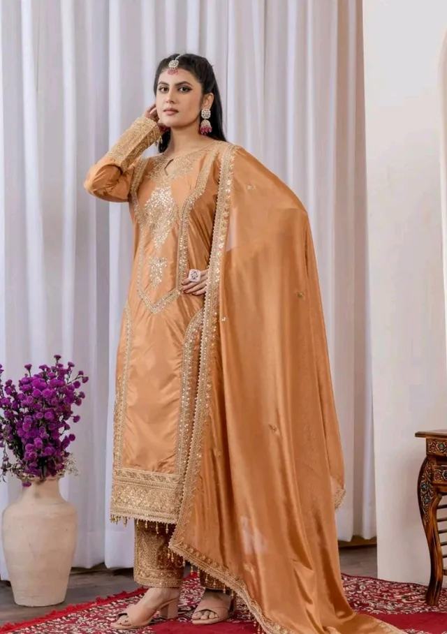 Heavy Chinon Silk kurti Eith Embroidered salwar And Dupatta Set
- Cape Palliser, XL