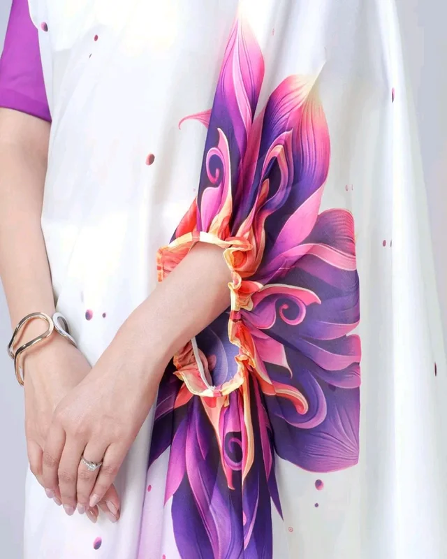 Drape Saree In 2 Different Way To Wear Saree* - soft purple, Free Size